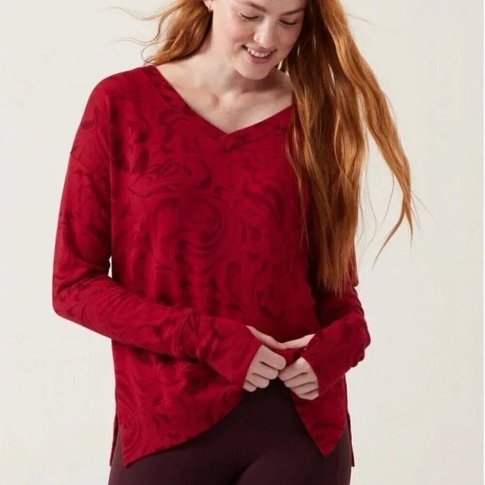 Athleta Coaster Luxe V Neck Sweatshirt
